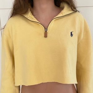 Ralph Lauren Cropped Yellow Quarter Zip